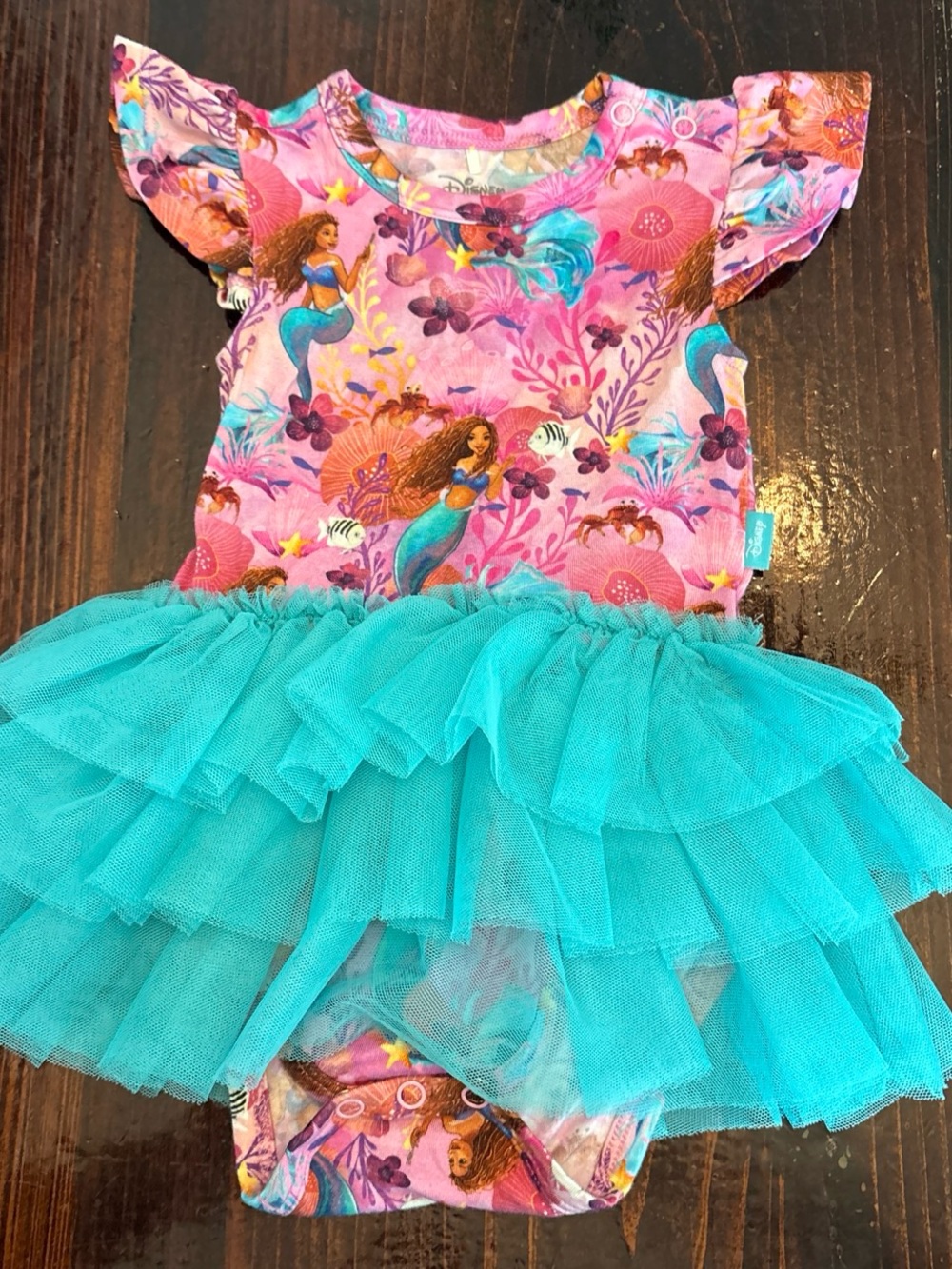 Posh Peanut Pink and Teal Mermaid Tutu One-Piece Bodysuit
